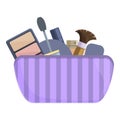 Body cosmetic case icon cartoon vector. Makeup bag