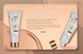 Body cosmetic landing page website vector template