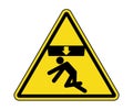 Body Crush Warning Label. International Crushing Of Body Hazard Symbol Vector EPS10