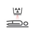 Body CT, CAT Scan. Line icon. Radiotherapy sign. Vector symbol for web graphic.