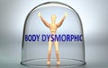 Body dysmorphic can separate a person from the world and lock in an isolation that limits - pictured as a human figure locked