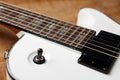 Body and fretboard of modern electric guitar. Royalty Free Stock Photo