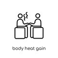 Body heat gain icon. Trendy modern flat linear vector Body heat Royalty Free Stock Photo