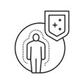 body immunity defense line icon vector illustration