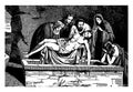 The Body of Jesus is Placed in a Tomb vintage illustration Royalty Free Stock Photo