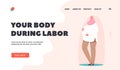 Body during Labor, Pregnancy Landing Page Template. Arab Pregnant Woman, Young Mother in Traditional Dress Royalty Free Stock Photo