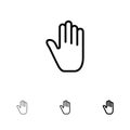 Body Language, Gestures, Hand, Interface, Bold and thin black line icon set