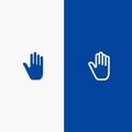 Body Language, Gestures, Hand, Interface, Line and Glyph Solid icon Blue banner Line and Glyph Solid icon Blue banner