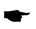 Body Language, Hand Gestures, Hand Signs Of Index Finger Pointing Something, Vector Silhouette