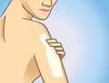 Body lotion on arm