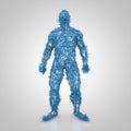 Abstract male body in blue color