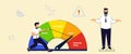 Body Mass Index BMI 5 Ranges Obesity, underweight and extremely obese graphic scales