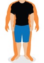 Body mass index, illustration.Man silhouettes.Male body with different weight.