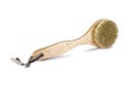 Body massage brush with natural bristles