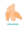 Body massage feet health care concept vector
