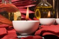 Body massage oils and candles