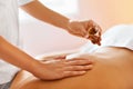 Body massage. Spa therapy. Beauty treatment concept. Skincare, w Royalty Free Stock Photo