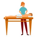 Body massagist icon, cartoon style