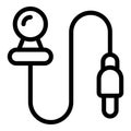 Body mic icon outline vector. Clip on microphone