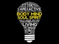 Body Mind Soul Spirit bulb word cloud Royalty Free Stock Photo