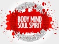 Body Mind Soul Spirit word cloud Royalty Free Stock Photo