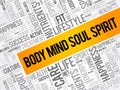 Body Mind Soul Spirit word cloud Royalty Free Stock Photo