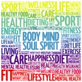 Body Mind Soul Spirit word cloud Royalty Free Stock Photo