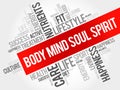 Body Mind Soul Spirit word cloud Royalty Free Stock Photo