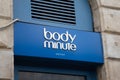 Body minute logo brand and text sign on entrance facade beauty salon boutique for