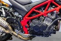 Body modern sports bike. motorcycle fragment concept