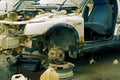 Body of old car dismantled for spare parts