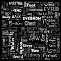 body part word cloud, word cloud use for banner, painting, motivation, web-page, website background, t-shirt & shirt printing,