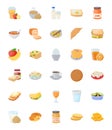 Breakfast Flat Vector Icons Set