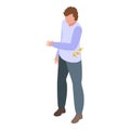 Body person problem icon isometric vector. Woke spasm