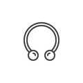Body piercing jewelry outline icon