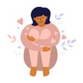 Body positive, self care or love yourself illustration Royalty Free Stock Photo