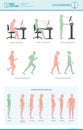 Body posture ergonomics and improvements Royalty Free Stock Photo