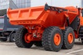 Body and rear end of a heavy hybrid dump truck KAMAZ-6561 Hercules with self-driving. International Exhibition of