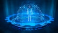 Body scan for health analysis, futuristic hud interface hologram