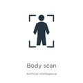 Body scan icon vector. Trendy flat body scan icon from artificial intellegence and future technology collection isolated on white Royalty Free Stock Photo