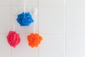 Body Scrubbers in White Shower Royalty Free Stock Photo