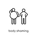 body shaming icon. Trendy modern flat linear vector body shaming Royalty Free Stock Photo