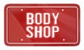 Body Shop Car Repair Mechanic Service License Plate 3d Illustration