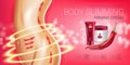 Body skin care series ads. Vector Illustration with chili pepper body slimming firming cream tube and container Royalty Free Stock Photo