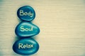 Body soul relax lava stone Royalty Free Stock Photo