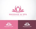 Body Spa Center icon, massage parlor, spa, relax, essential oil, white background, vector illustration lotus beauty Royalty Free Stock Photo