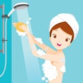 Young Woman Shower In Bathroom Royalty Free Stock Photo