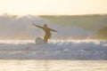 Body surfer riding a perfect wave.