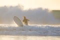 Body surfer riding a perfect wave.