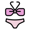 Body swimsuit icon color outline vector